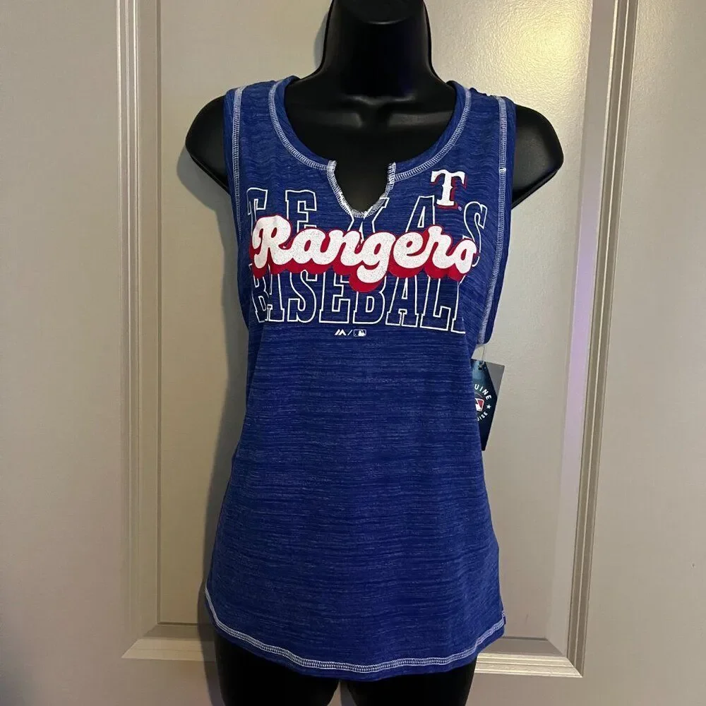 NEW Women's Texas Rangers Blue Tank Large NWT - Picture 2 of 9